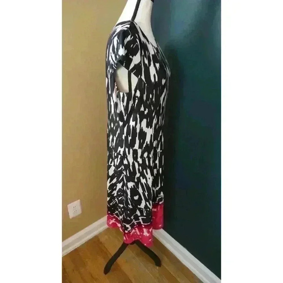 Nine & Co. Dress Black/White, Pink Jersey Swing Dress, Size 16 - Picture 12 of 14